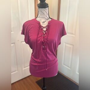 White House Black Market lace up shirt